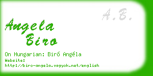 angela biro business card